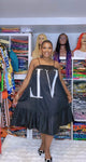 TBC flare letters dress